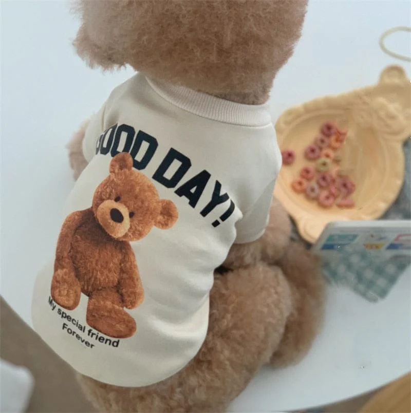 Cartoon Bear Dog Hoodies Cute Cotton Pet Dogs Clothes - Image 12
