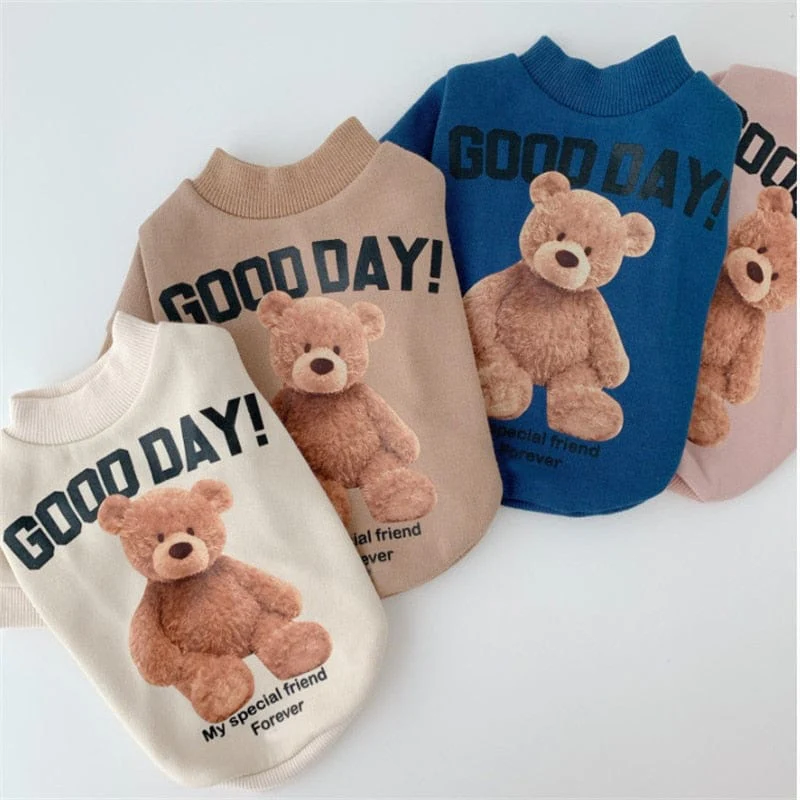 Cartoon Bear Dog Hoodies Cute Cotton Pet Dogs Clothes - Image 5