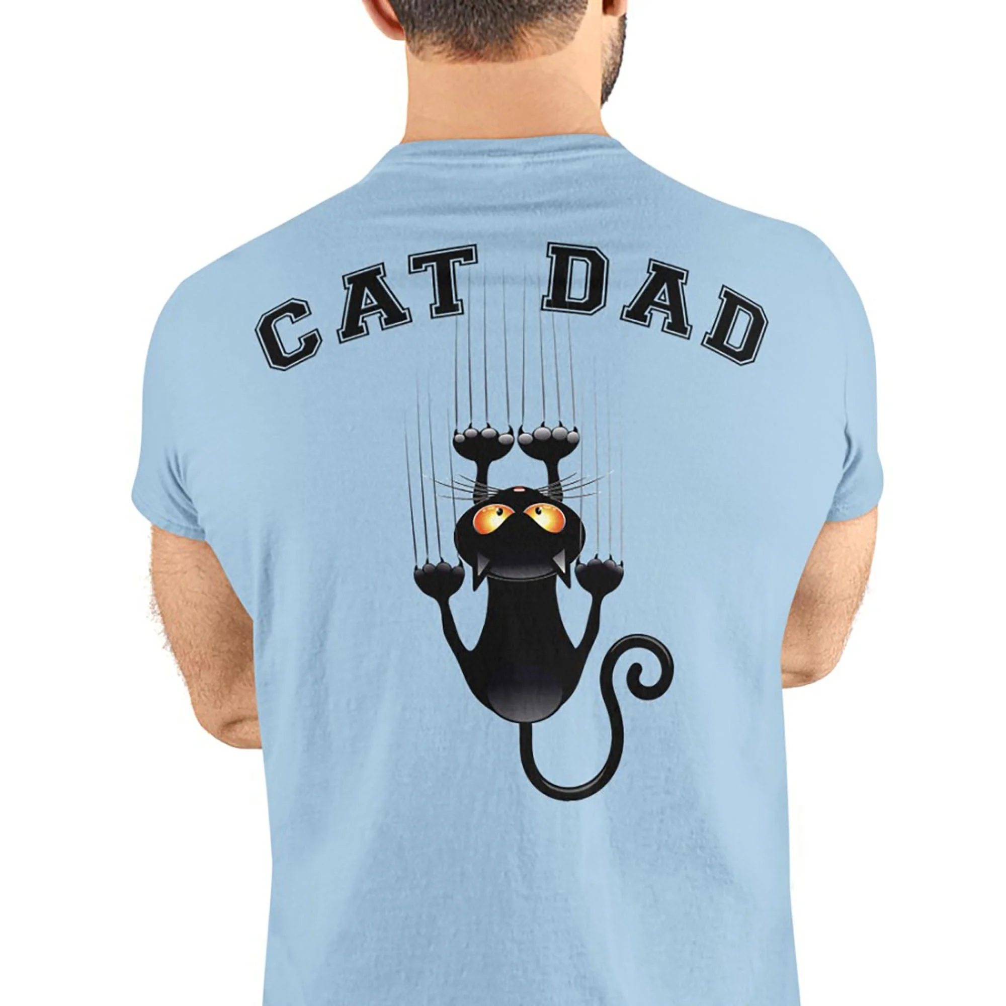 Cat Dad Cat Mom Personalized Custom Cat Bright Backside Shirt C434 - Image 2