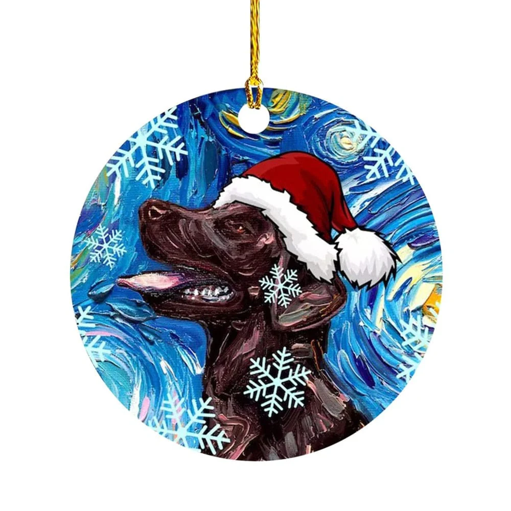 Cute Dog Cat with Hat Christmas Tree Ornament - Image 11