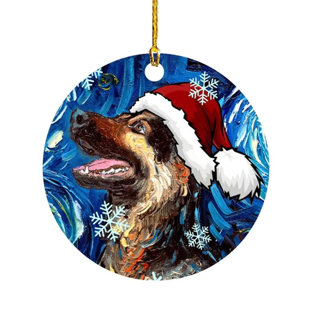 Cute Dog Cat with Hat Christmas Tree Ornament - Image 17
