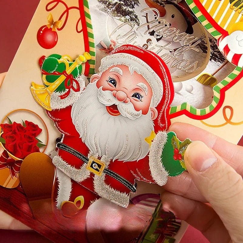 Christmas Music Greeting Card With Lights Creative Cute Three-dimensional Christmas Gift Sound Kindergarten Kids Greeting Card - Image 2