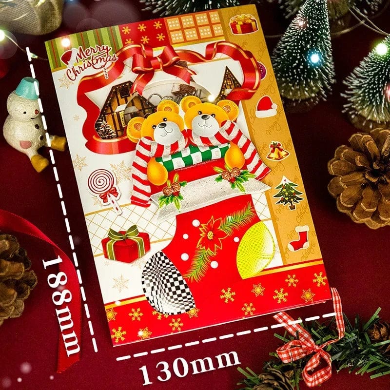 Christmas Music Greeting Card With Lights Creative Cute Three-dimensional Christmas Gift Sound Kindergarten Kids Greeting Card - Image 3