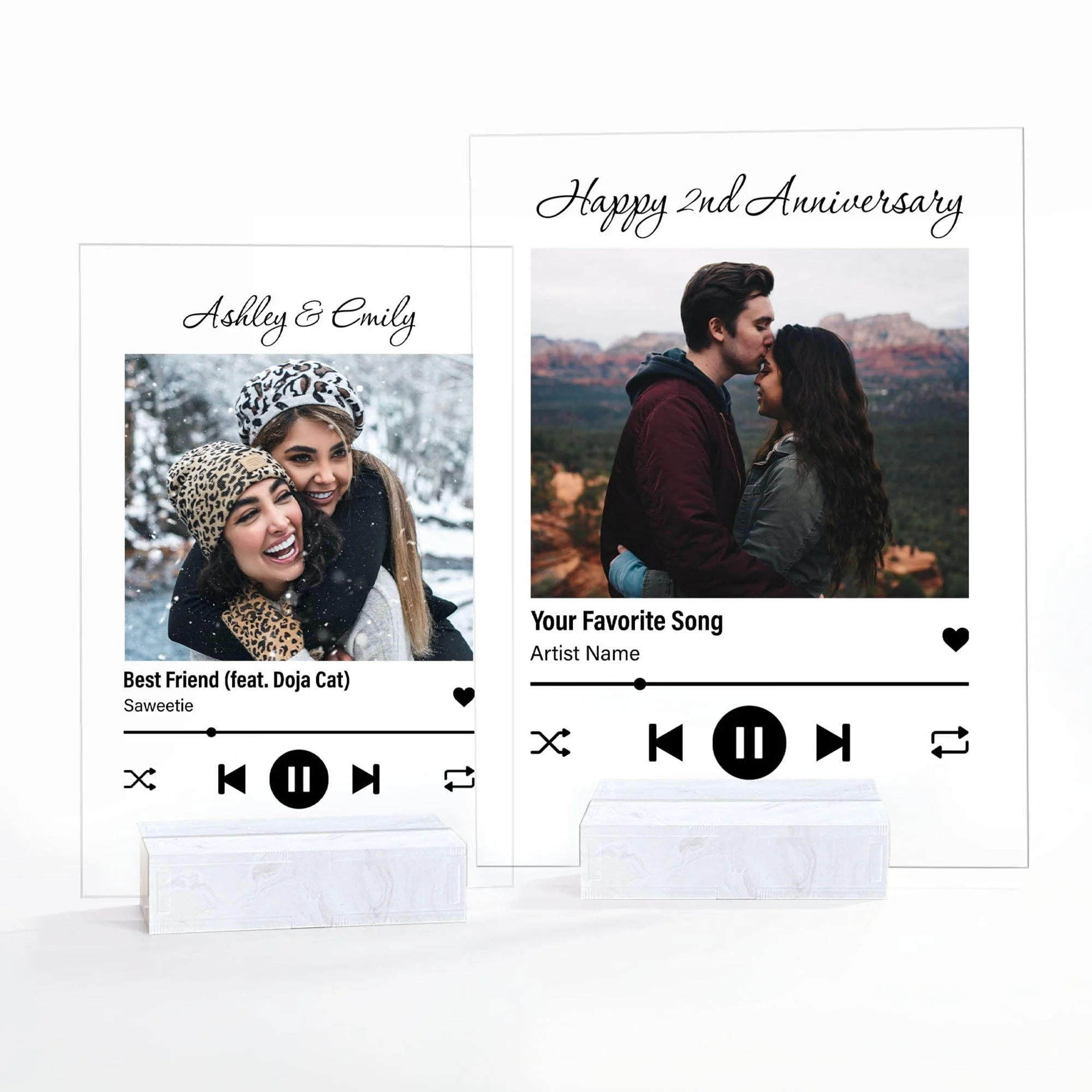Custom Acrylic Song Plaque Couples Gift Personalized Anniversary Valentine Photo Acrylic Plaque C609 - Image 2
