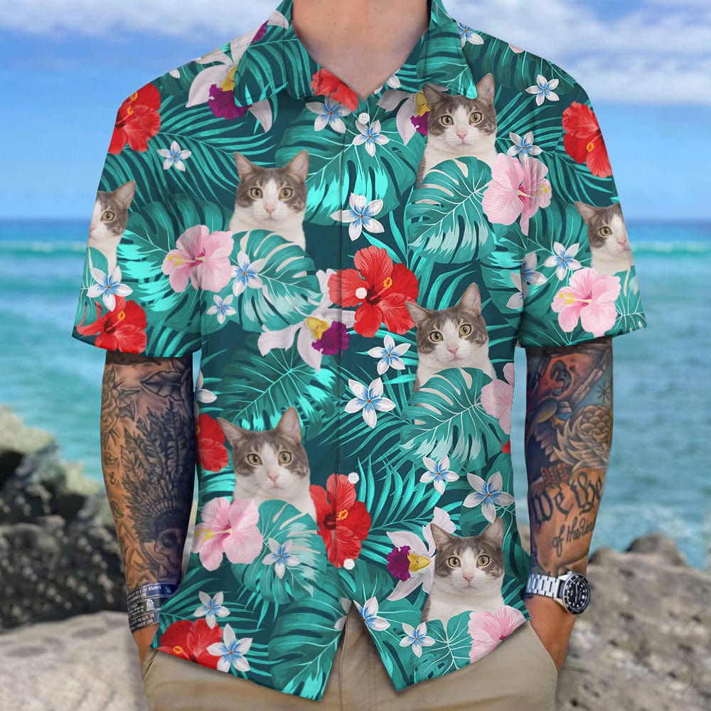 Custom Cat Photo Tropical Style Hawaii Shirt TH10 TA29 889467 - Image 3