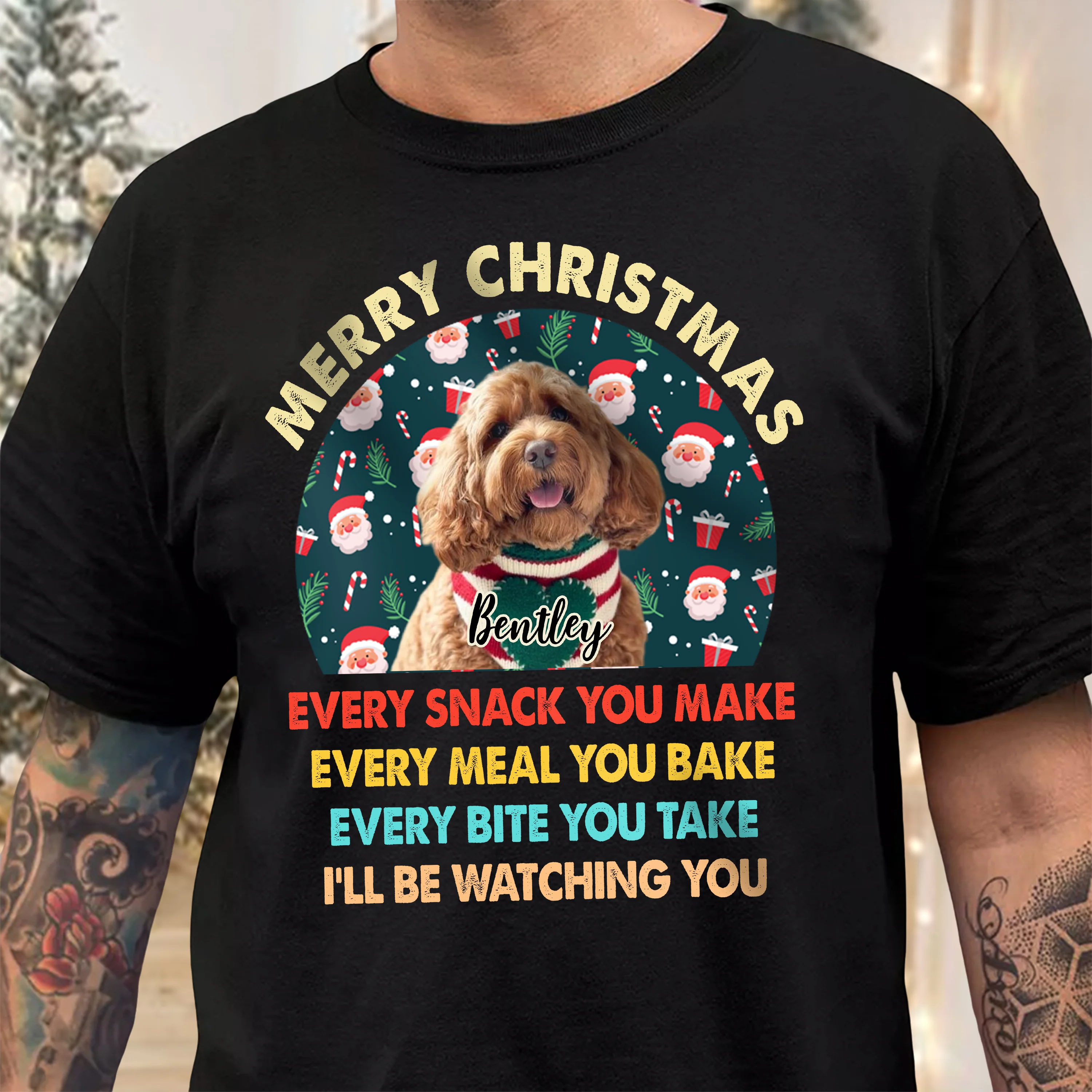 Custom Christmas Dog Photo Every Snack You Make Dark Shirt For Dog Dad CH07 896370 - Image 4