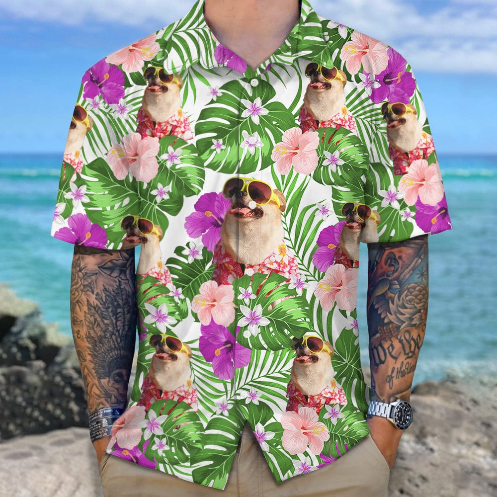 Custom Dog Photo Funny Face Hawaii Shirt TA29 889543 - Image 3
