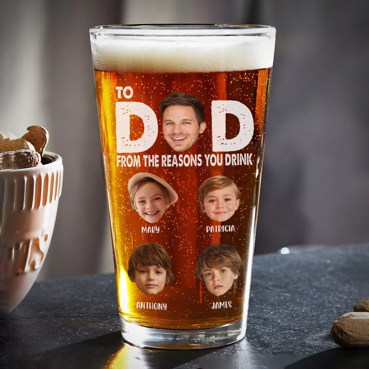 Custom Face Photo To Dad From The Reasons You Drink Print Beer Glass DM01 890935 - Image 3