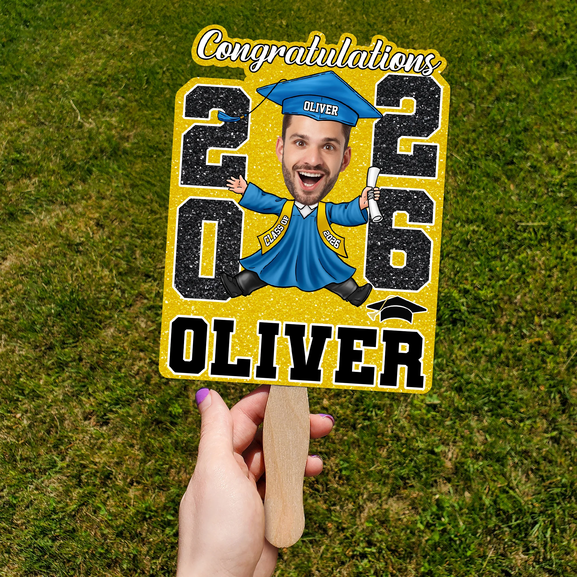 Custom Funny Face Class of 2026 Graduation Face Fan LM32 899323 - Image 6
