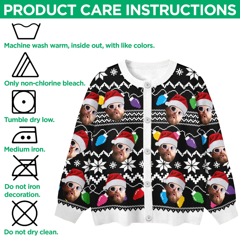 Custom Funny Photo Xmas Leds Cardigan Gift For Family HO82 900268 - Image 6