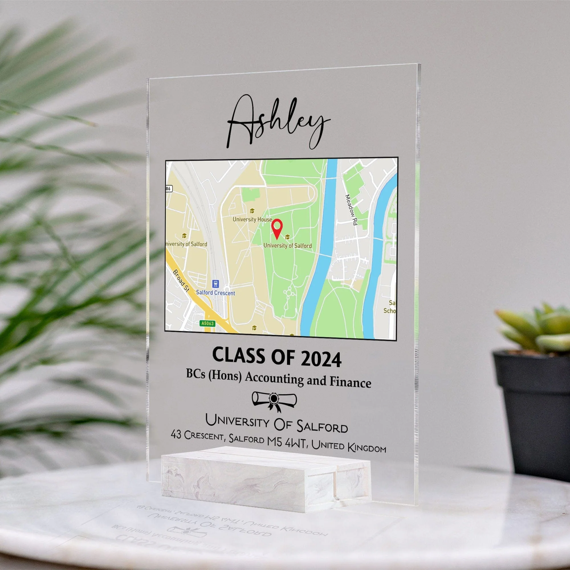 Custom Map Graduation Gift Personalized Graduation Senior Acrylic Plaque 890333 - Image 2