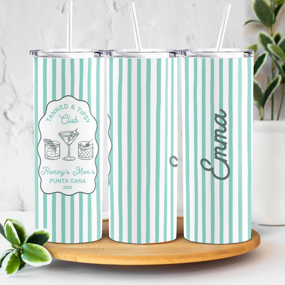Custom Name Beach Icon Skinny Tumbler - Personalized Summer Party Cup HO82 902992 - Image 9