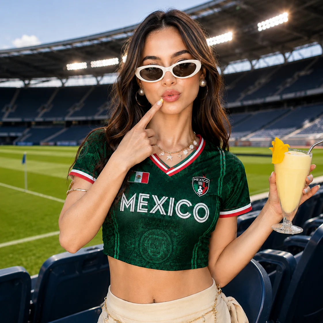 Custom Name Mexico Split Soccer Personalized Jersey Crop Tee For Sport Lovers HA75 921804 - Image 4