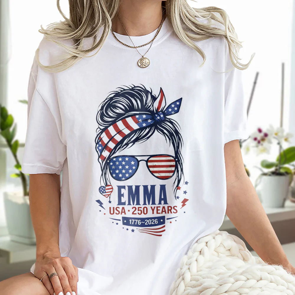 Custom Name Mom Dad USA 250th Anniversary Matching Patriotic Parents Shirt CH07 910656 - Image 2