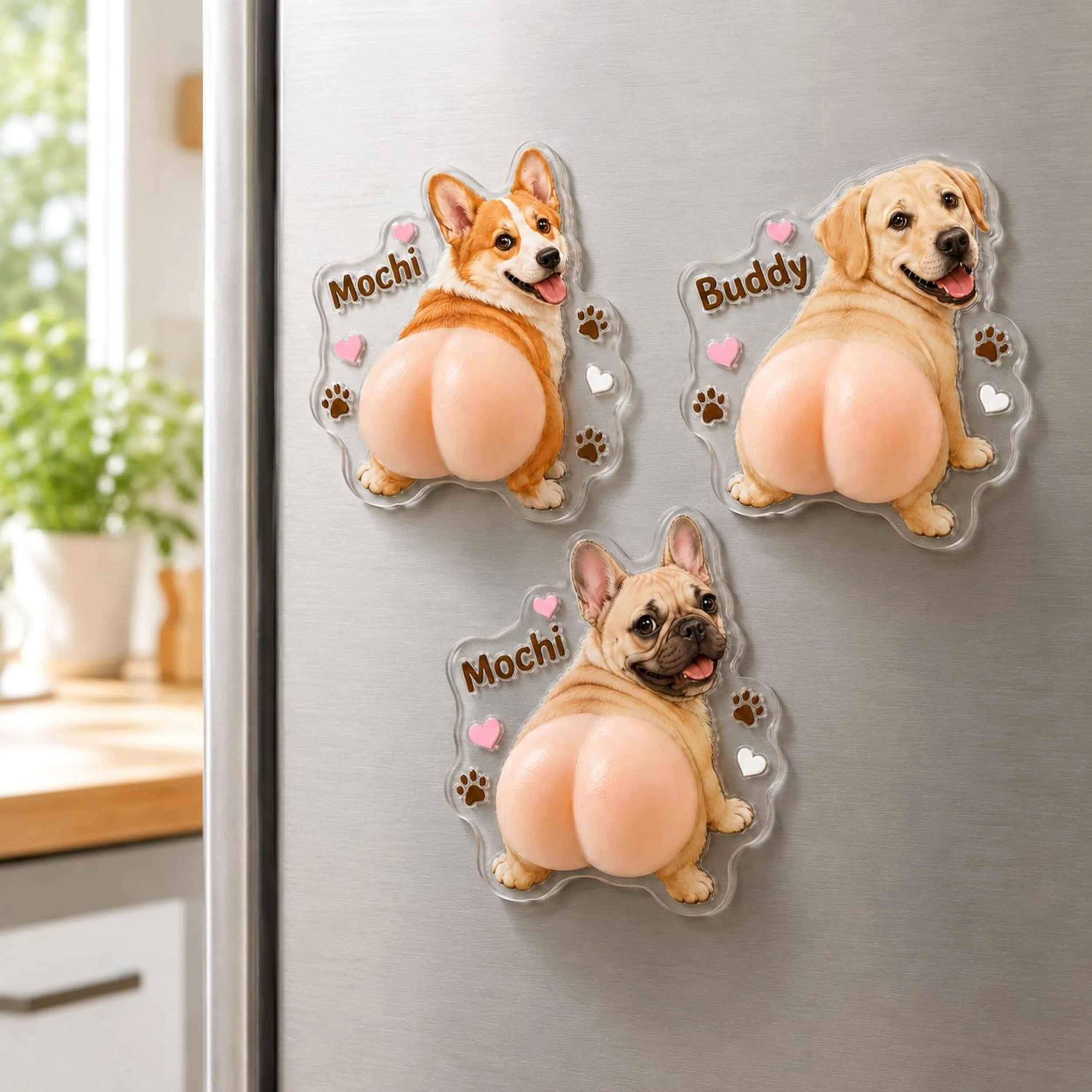 Custom Pet Photo Funny Butt Squishy Fridge Magnet Gift For Dog Lovers Cat Lovers CH07 911874 - Image 2