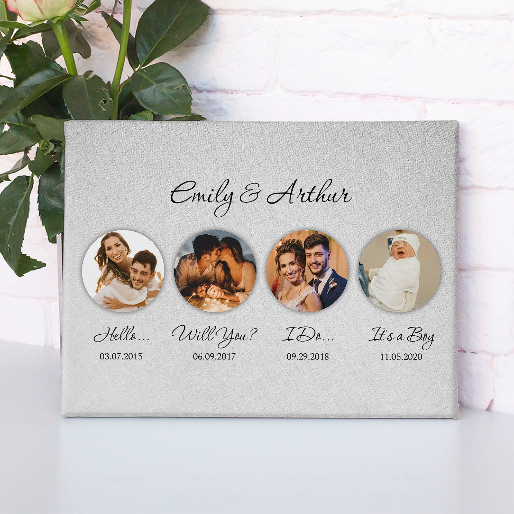 Custom Photo Anniversary Personalized Print Canvas C385 - Image 6