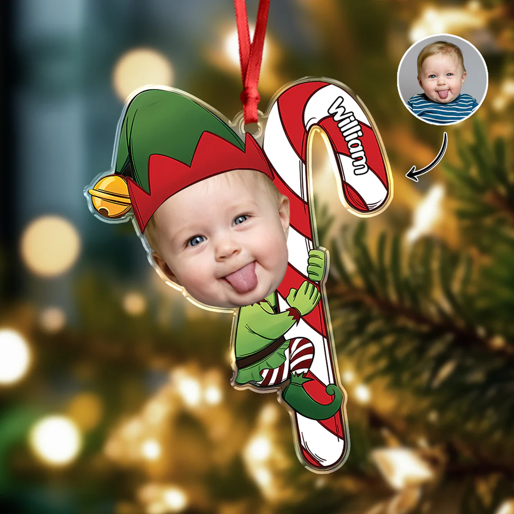 Custom Photo Baby Elf Personalized Christmas Acrylic Ornament HA75 898250 - Image 8