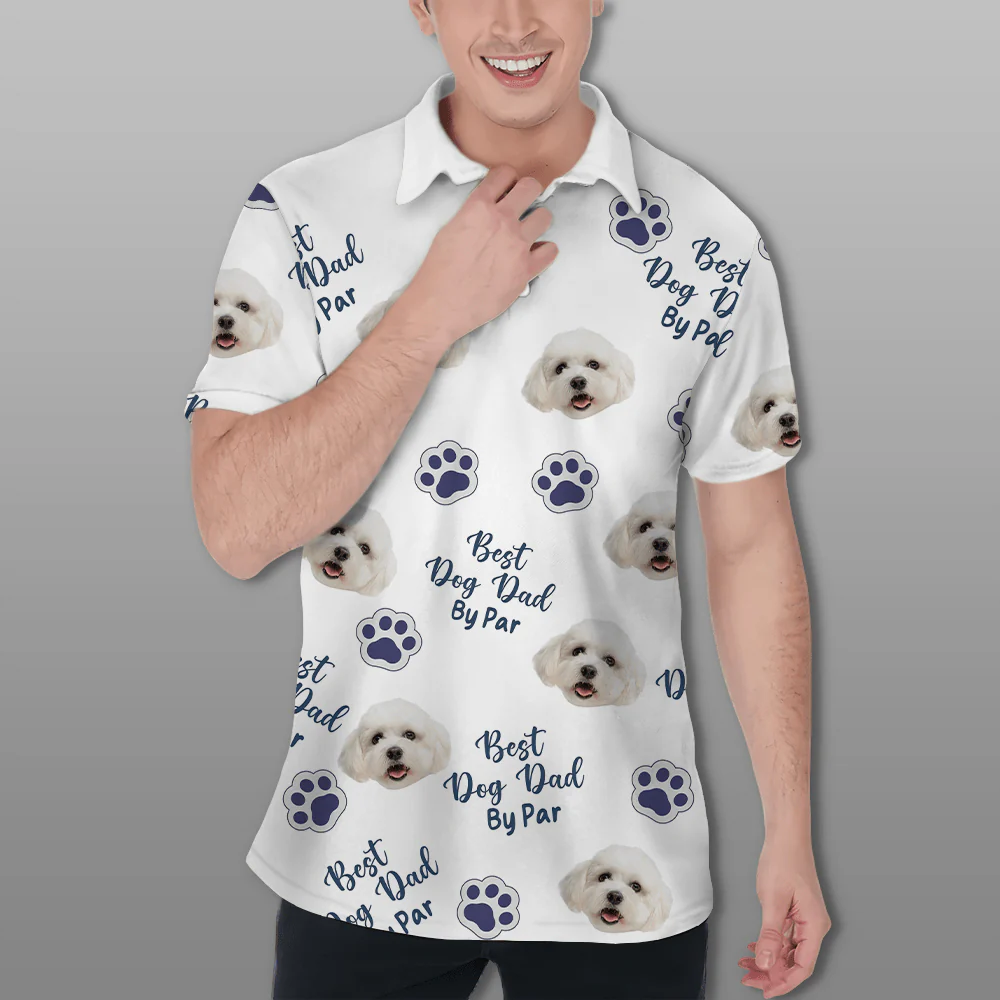 Custom Photo Best Dog Dad By Par Polo Shirt DM01 891021 - Image 3