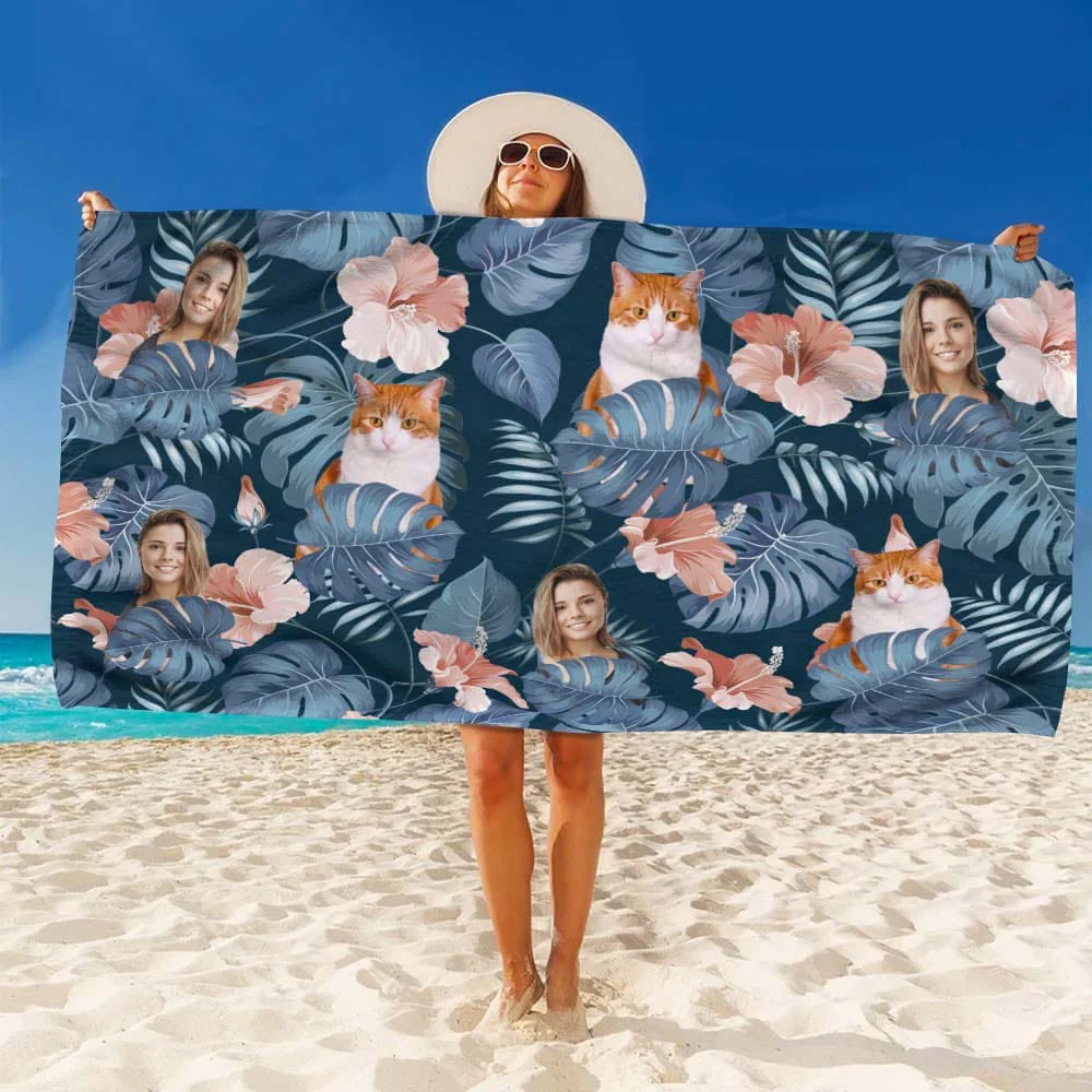 Custom Photo Cat Beach Towel TA29 888450 - Image 3