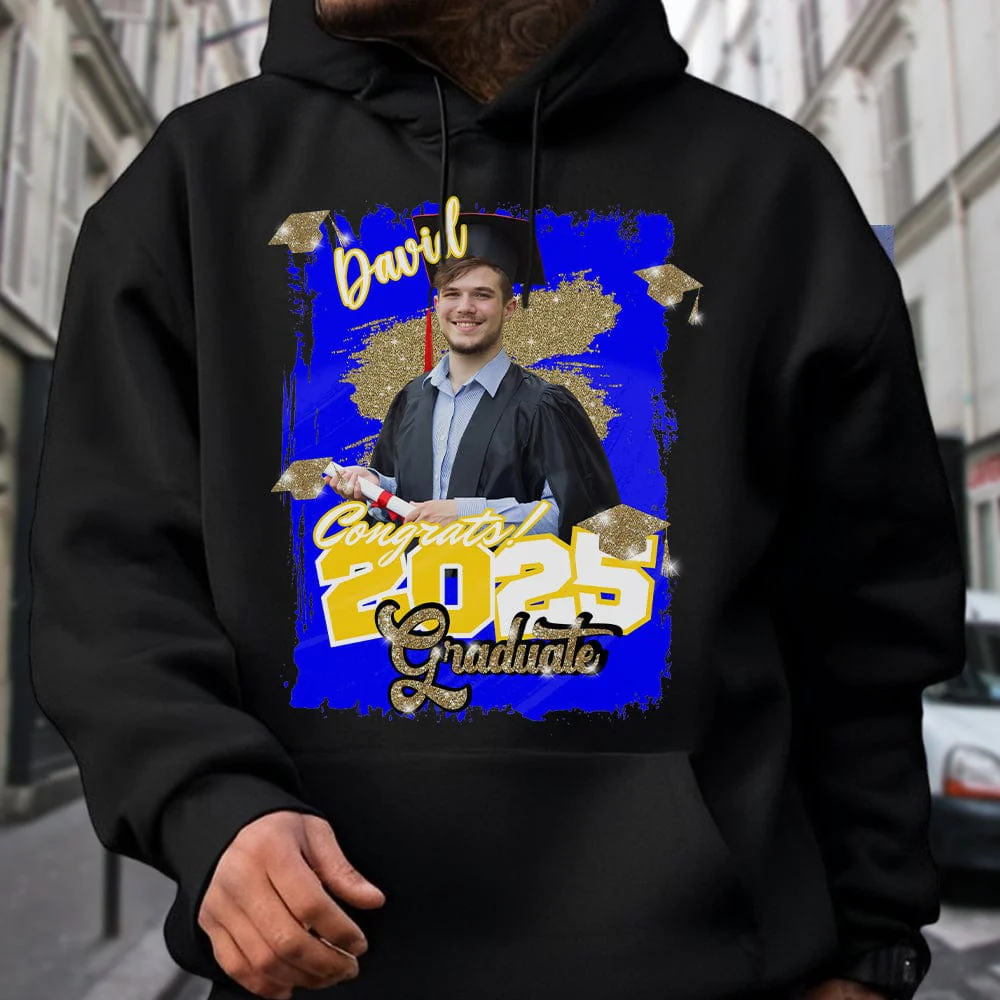 Custom Photo Congrats 2025 Graduate Dark Sweatshirt HO82 893488 - Image 2