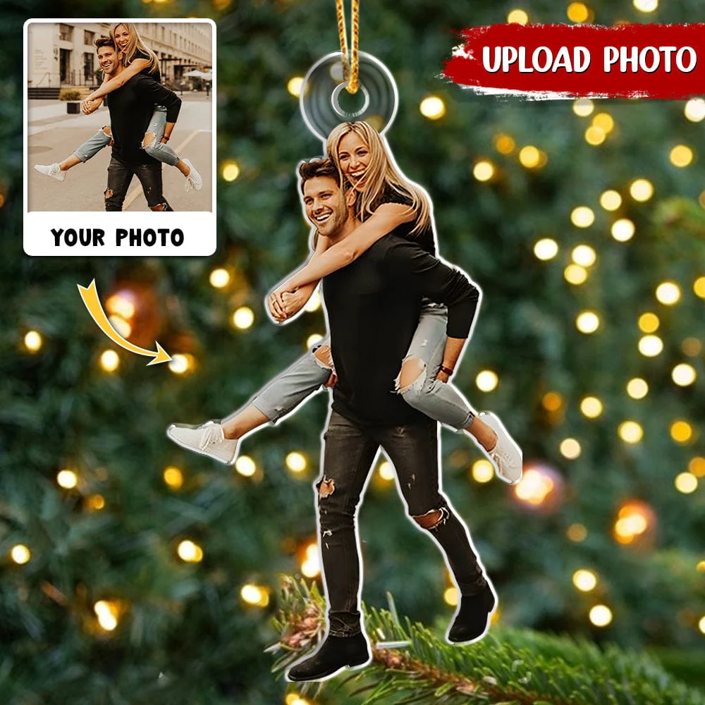 Custom Photo For Couple Acrylic Ornament Christmas DM01 891411 - Image 3