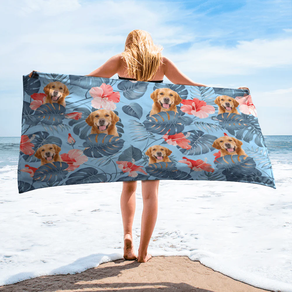Custom Photo Dog Beach Towel TA29 888429 - Image 3