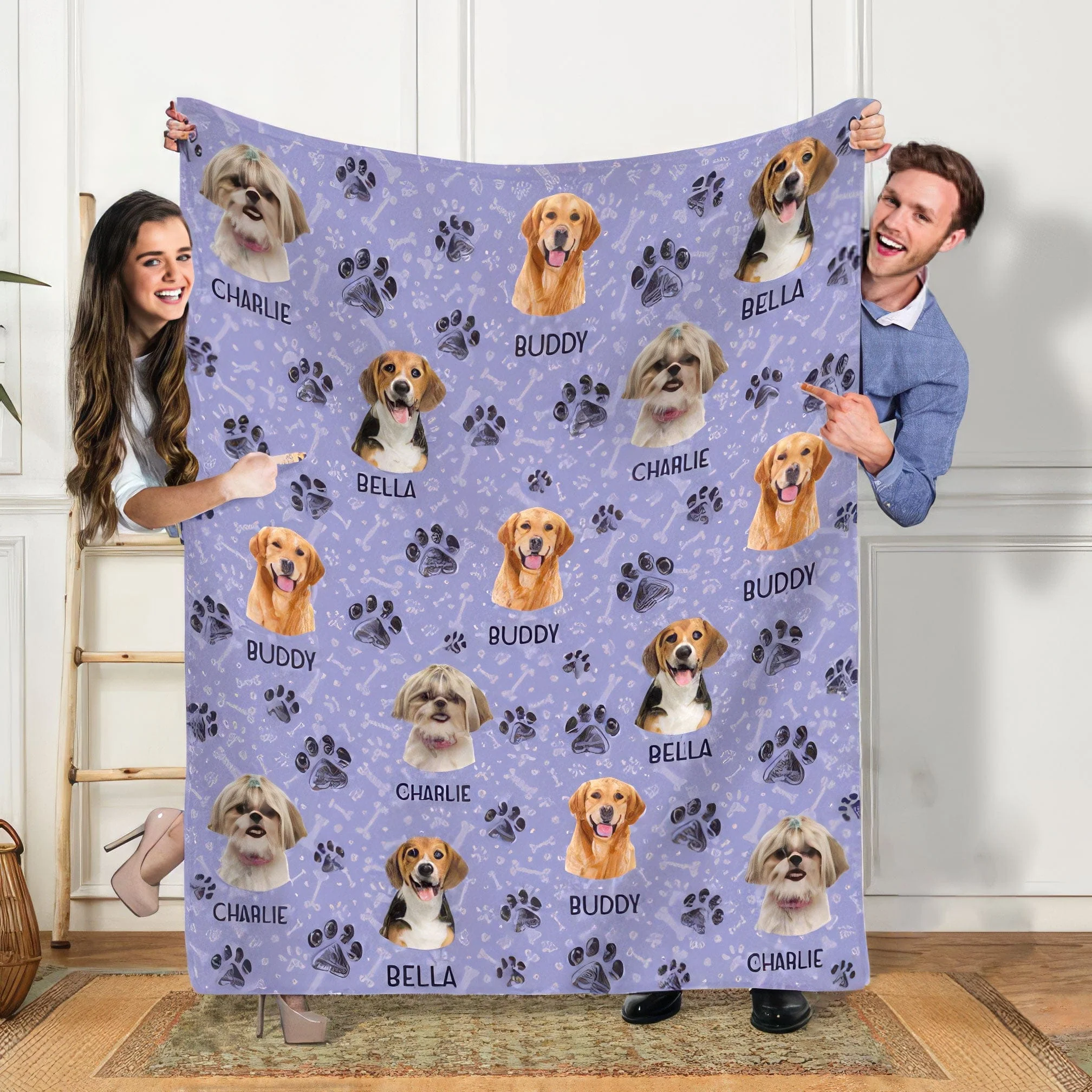 Custom Photo Dog Cat Paw Pet Blanket DA199 HN590 - Image 3