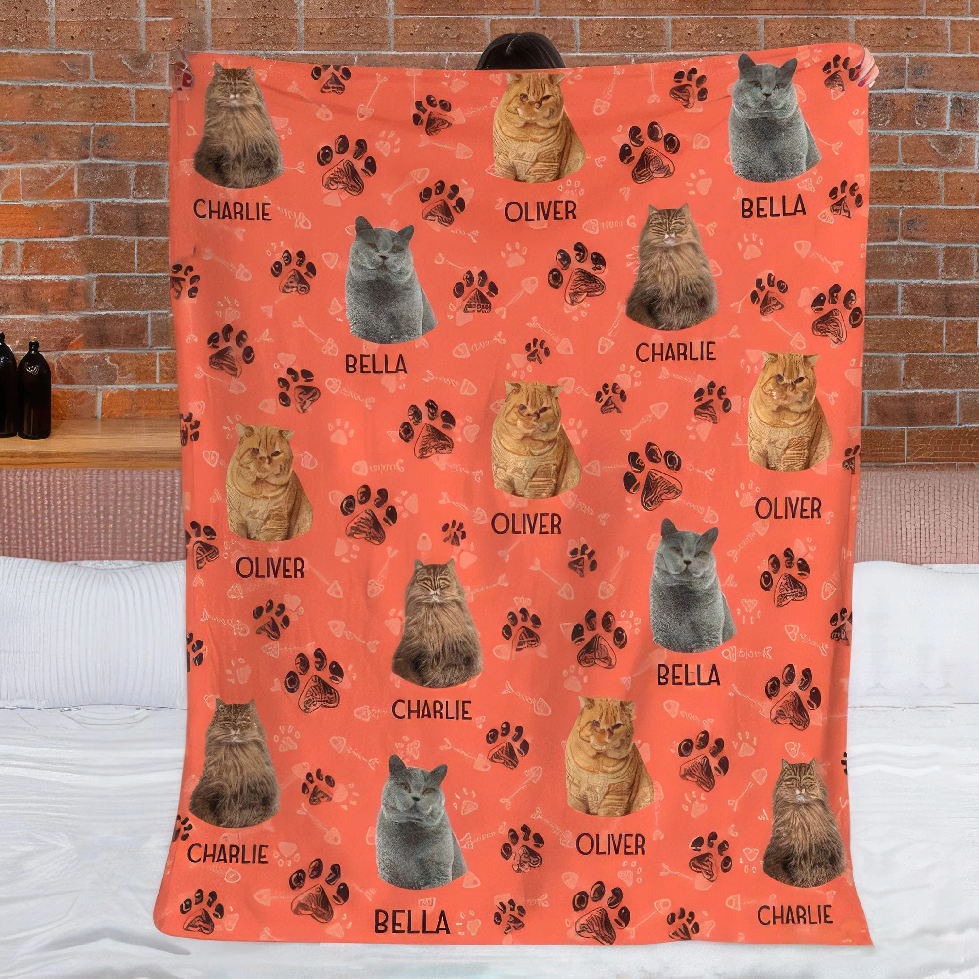 Custom Photo Dog Cat With Paw Blanket TA29 888773 - Image 2