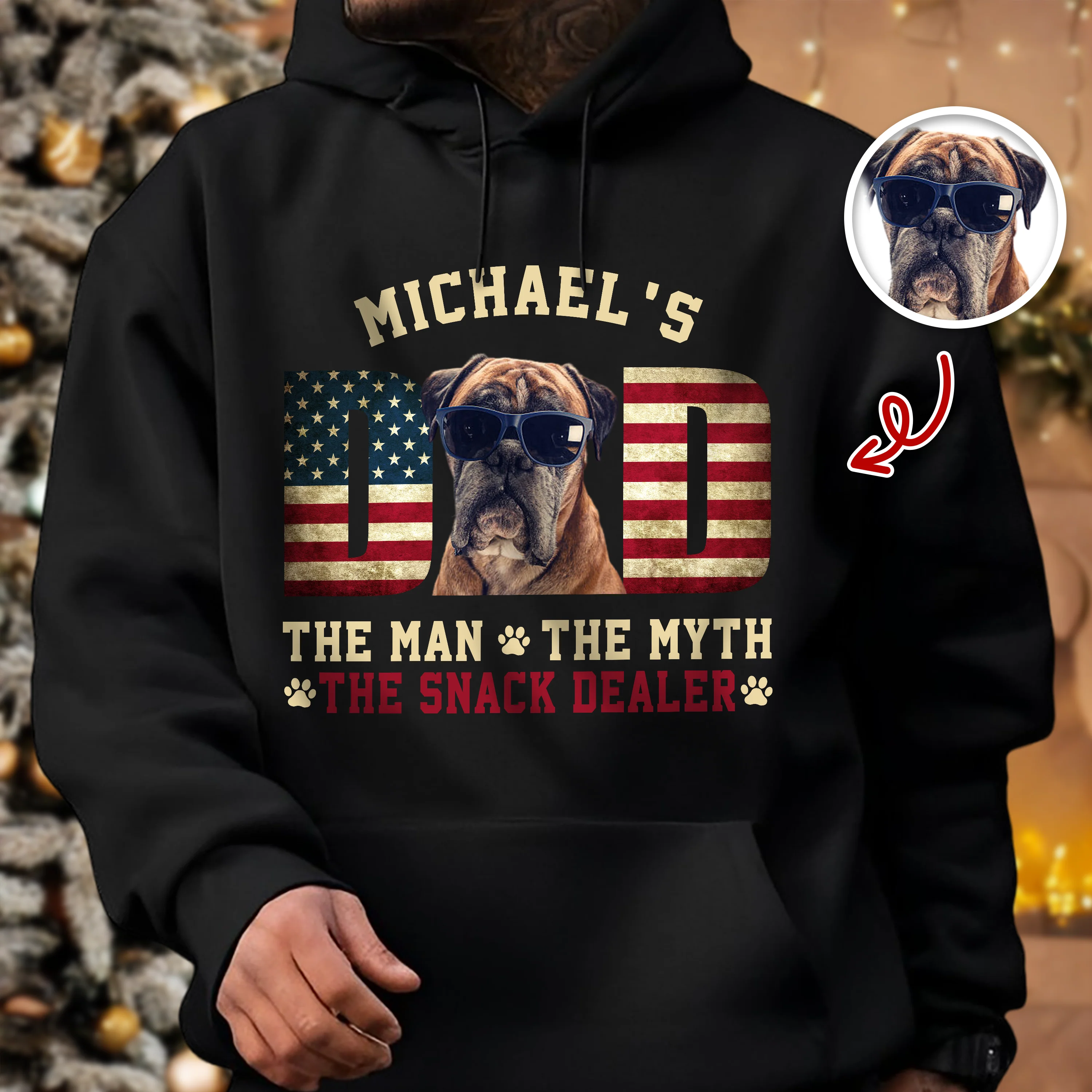 Custom Photo Dog - Dog's Dad The Man The Myth The Dealer American Flag Dad Shirt HA75 892946 - Image 3