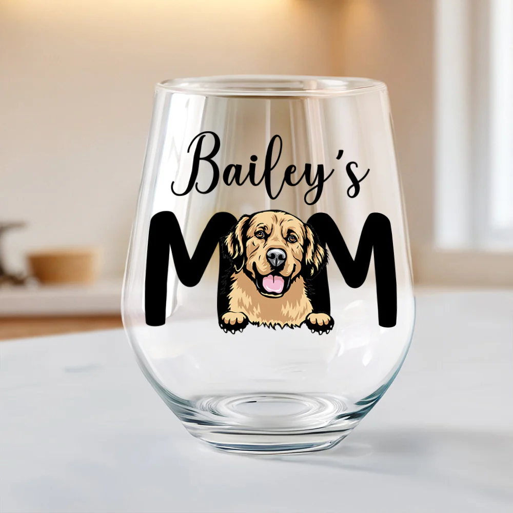 Custom Photo Dog Mom Personalized Wine Glass CH07 895522 - Image 6