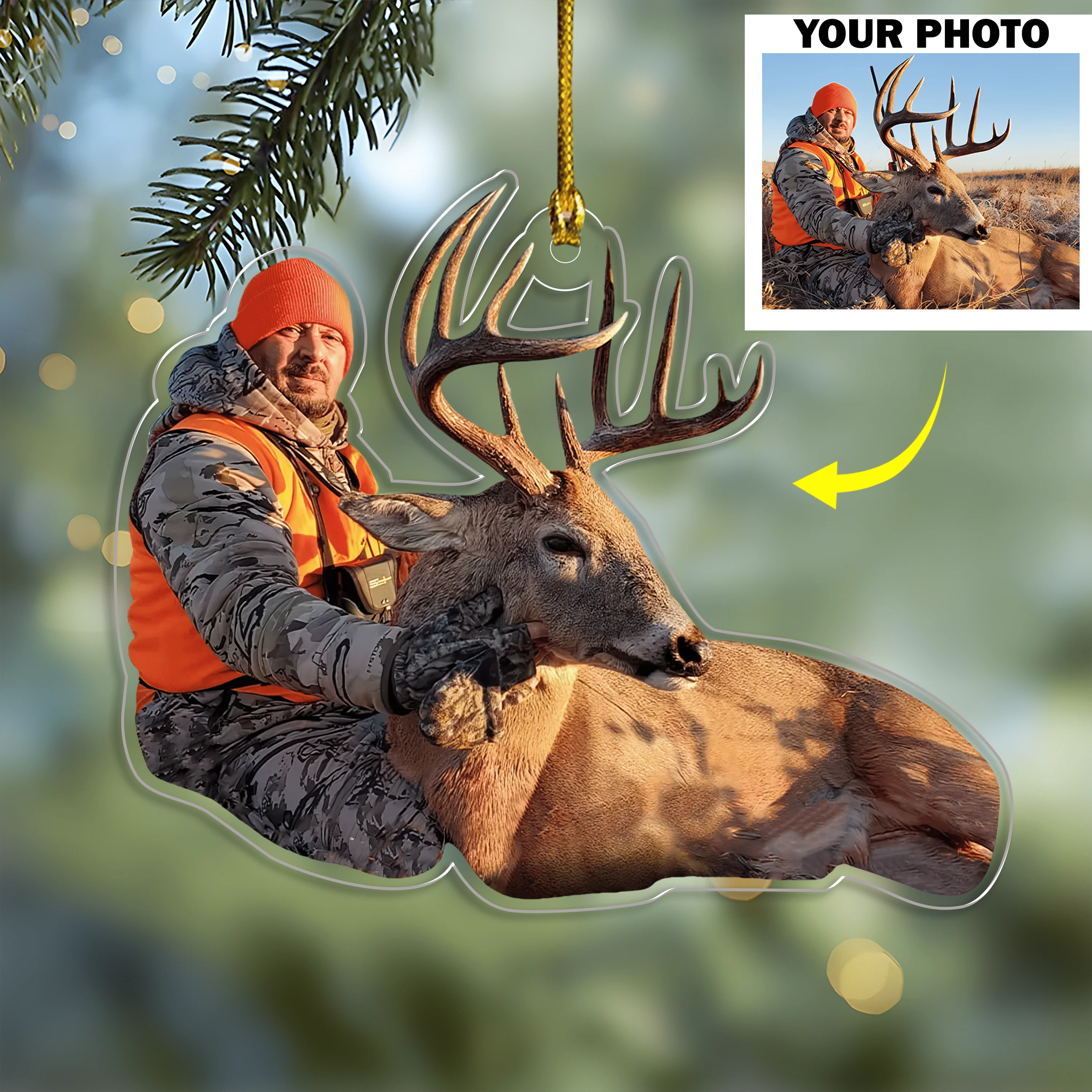 Custom Photo For Hunting Lovers Acrylic Ornament, Christmas Gift Idea DM01 891443 - Image 3