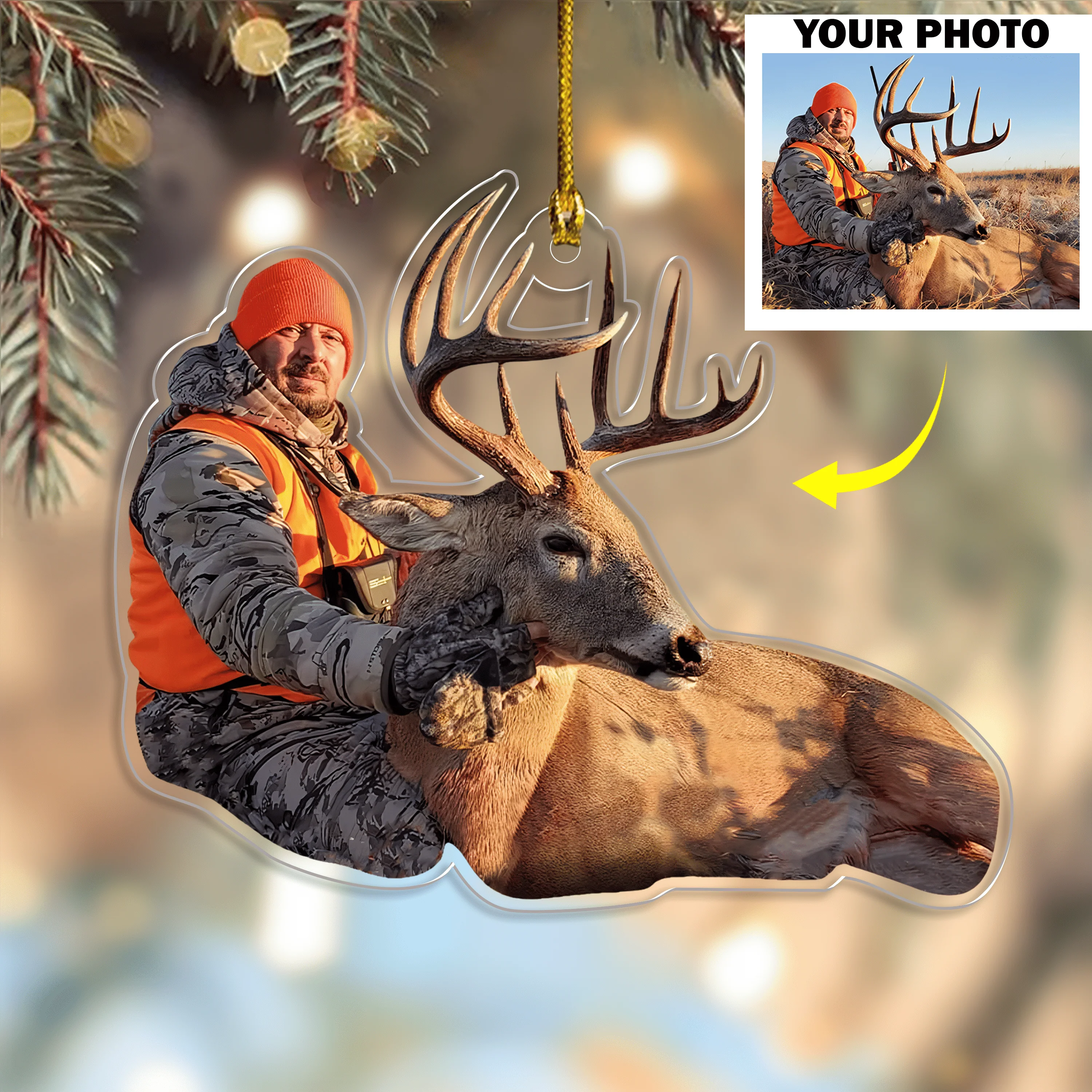 Custom Photo For Hunting Lovers Acrylic Ornament, Christmas Gift Idea DM01 891443 - Image 5