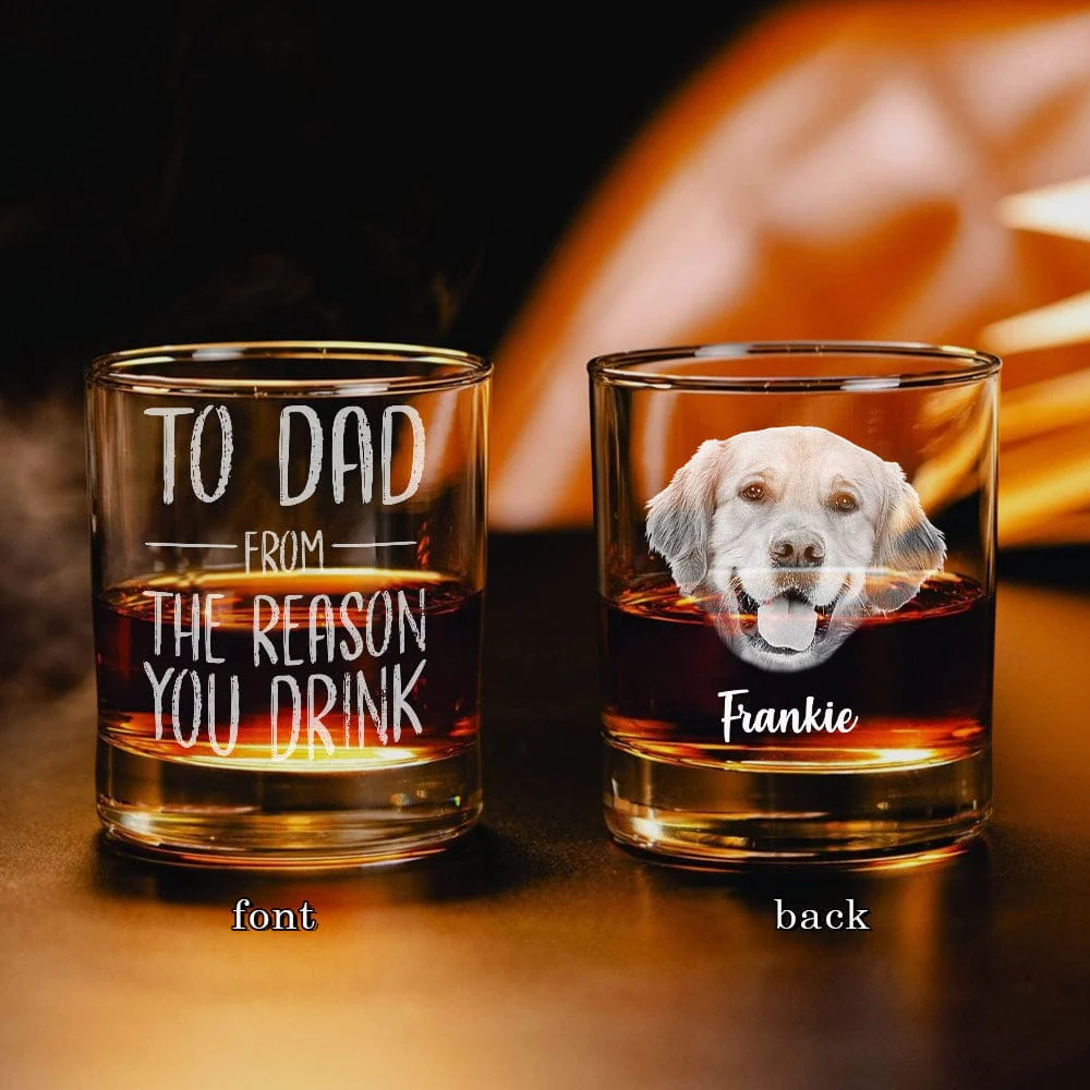 Custom Photo From The Reasons You Drink Dog Lover Engraved Rock Glass DM01 HA75 890933