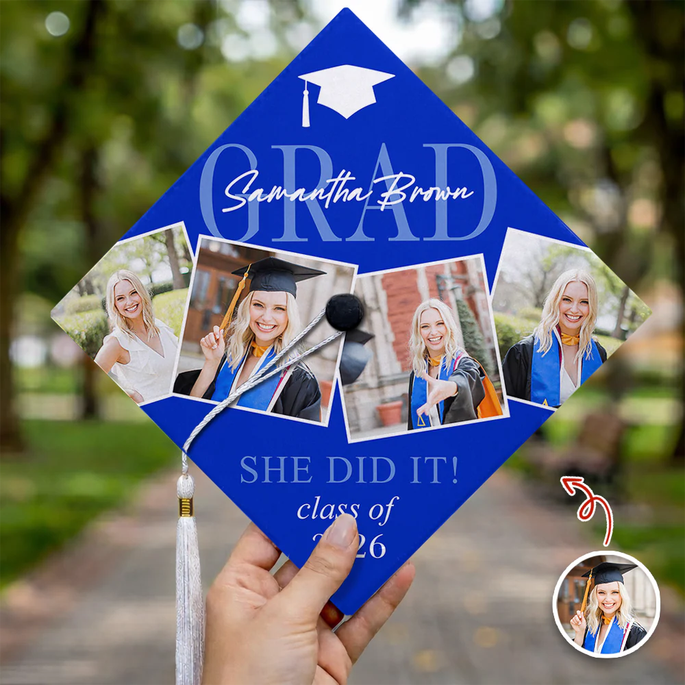 Custom Photo Grad She Did It Personalized Graduation Cap Topper HA75 920618 - Image 2