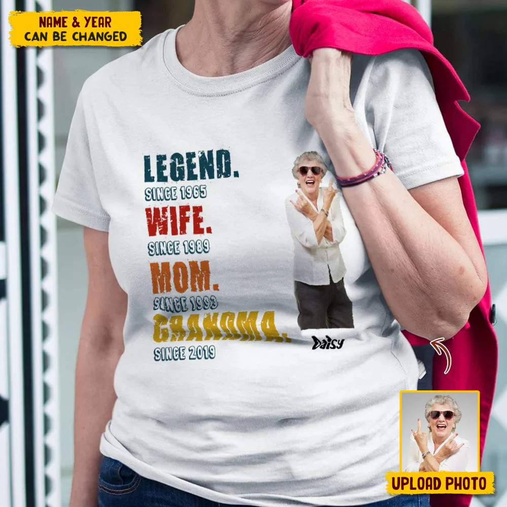 Custom Photo Grandma Legend Shirt Family N304 HN590