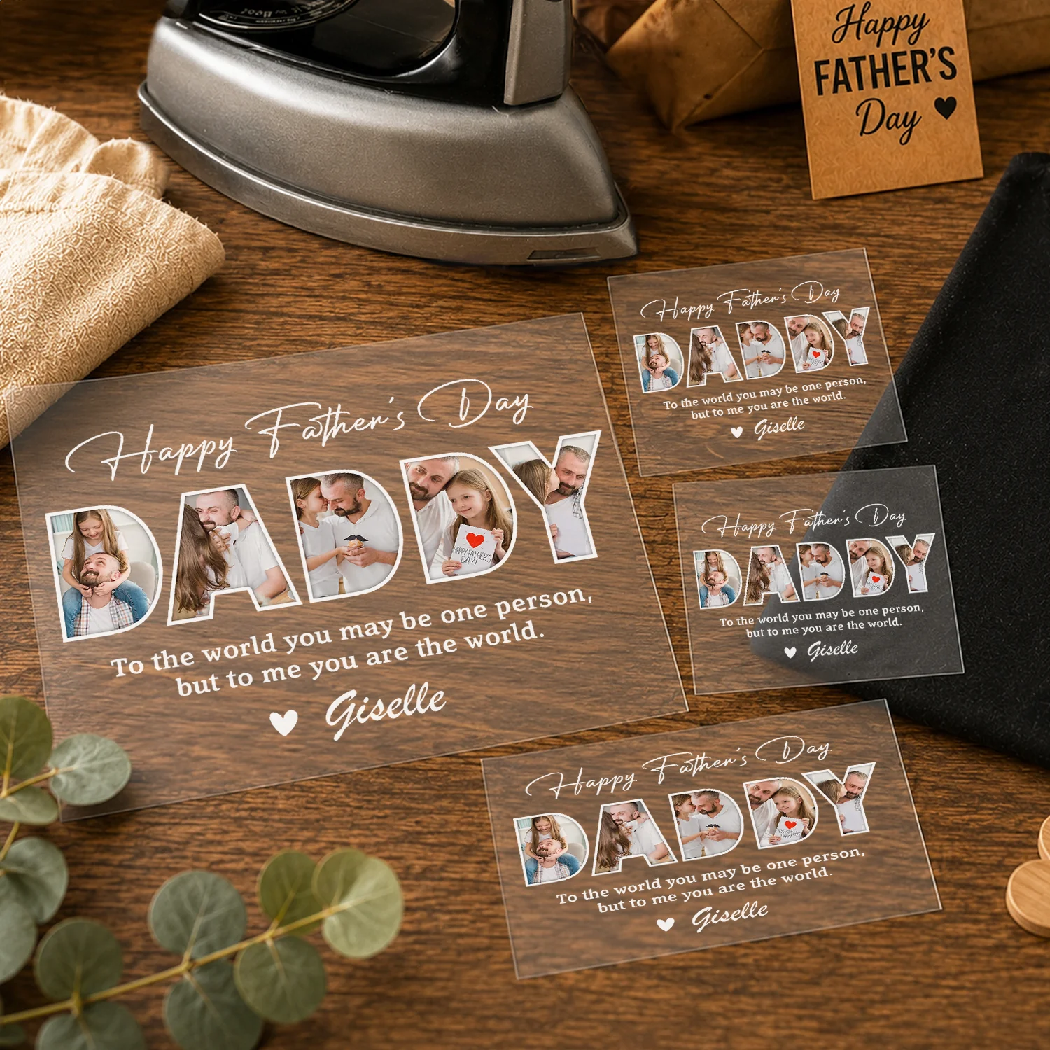 Custom Photo Happy Father's Day To Me You Are The World DTF Transfer - Gift For Dad, Father's Day HO82 902470 - Image 5