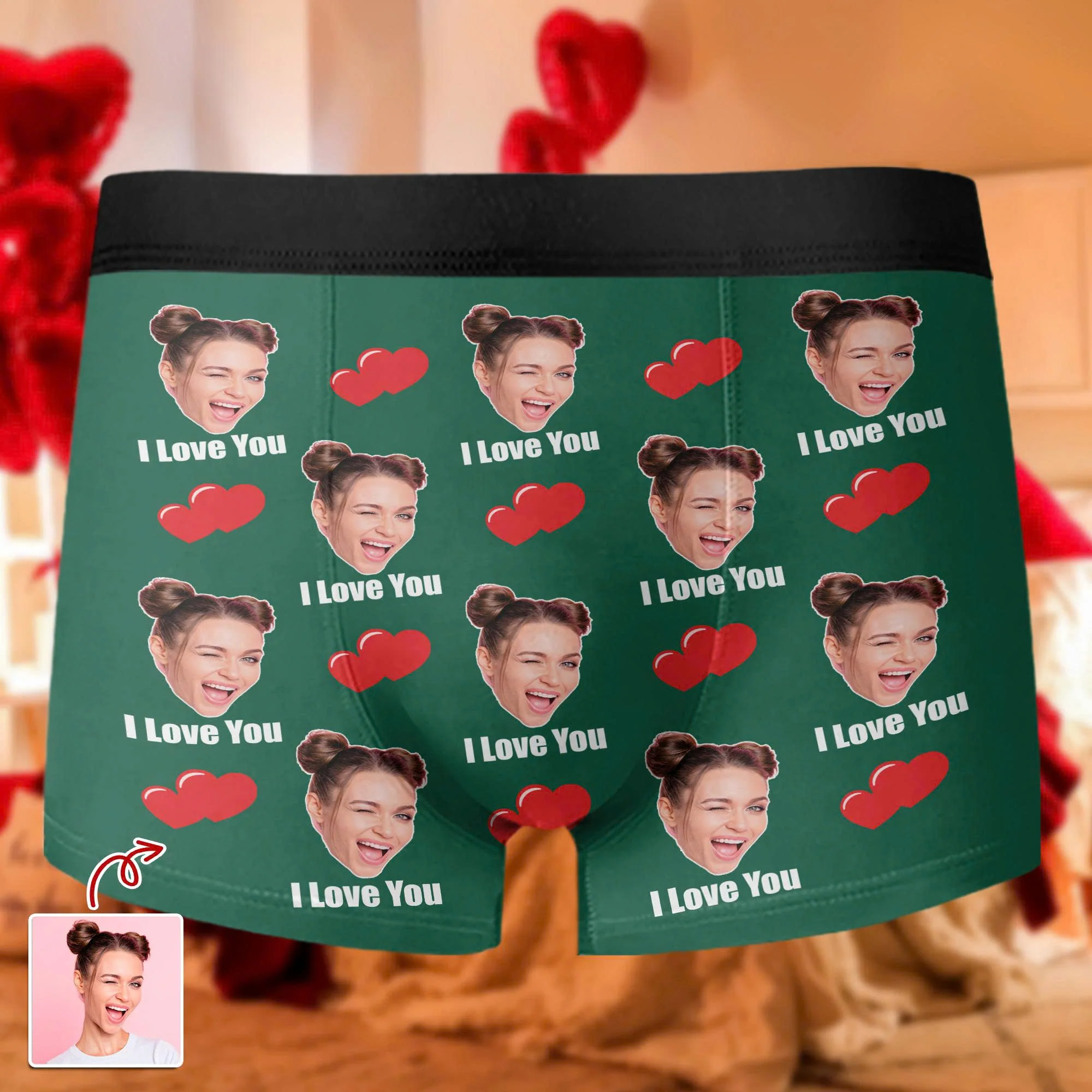 Custom Photo I Love You Men's Boxer Brief Funny Valentine Gift CH07 899300 - Image 4