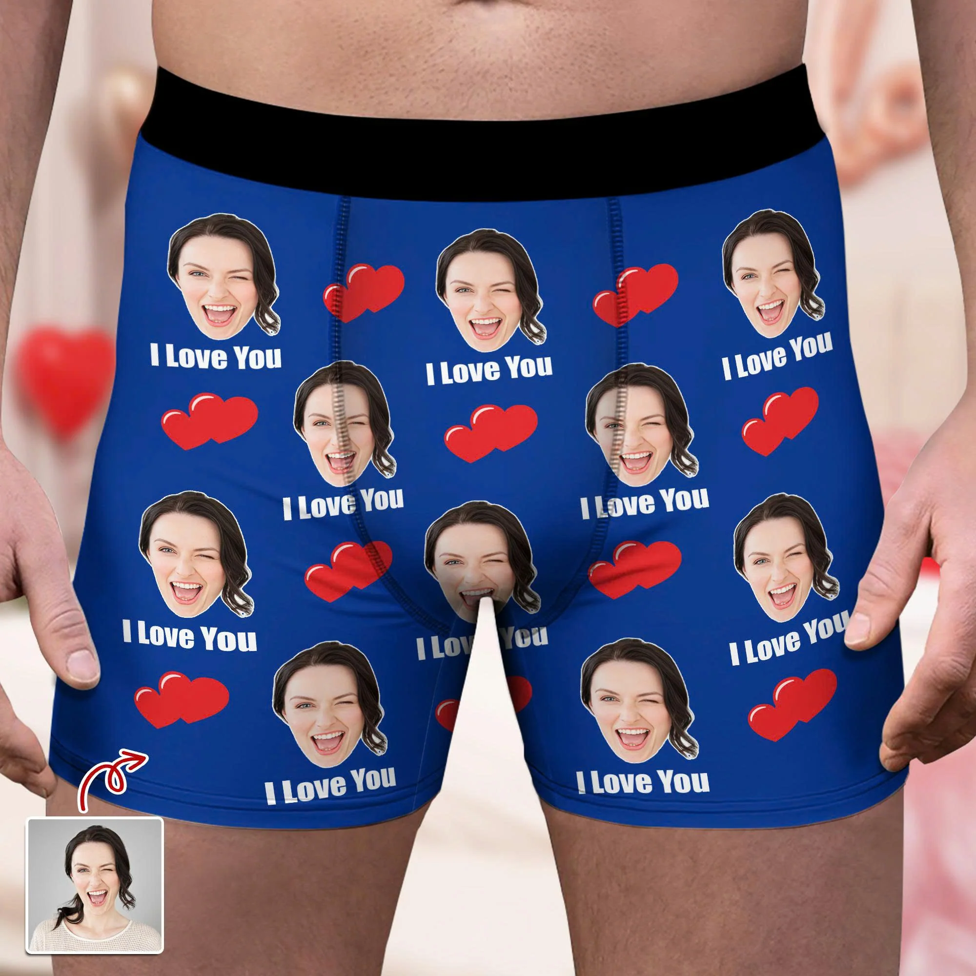 Custom Photo I Love You Men's Boxer Brief Funny Valentine Gift CH07 899300 - Image 6