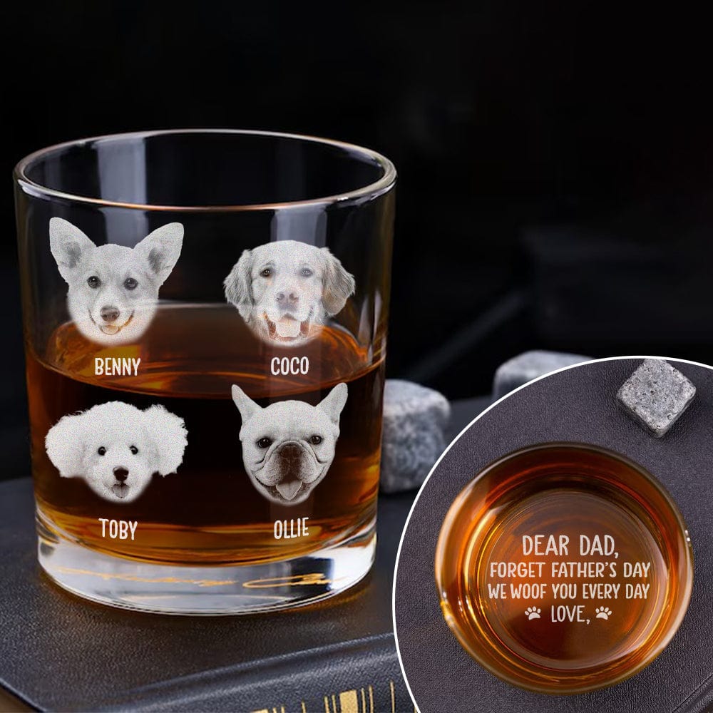 Custom Photo I Woof You Everyday Dog Lover Engraved Rock Glass DM01 HA75 890957 - Image 2