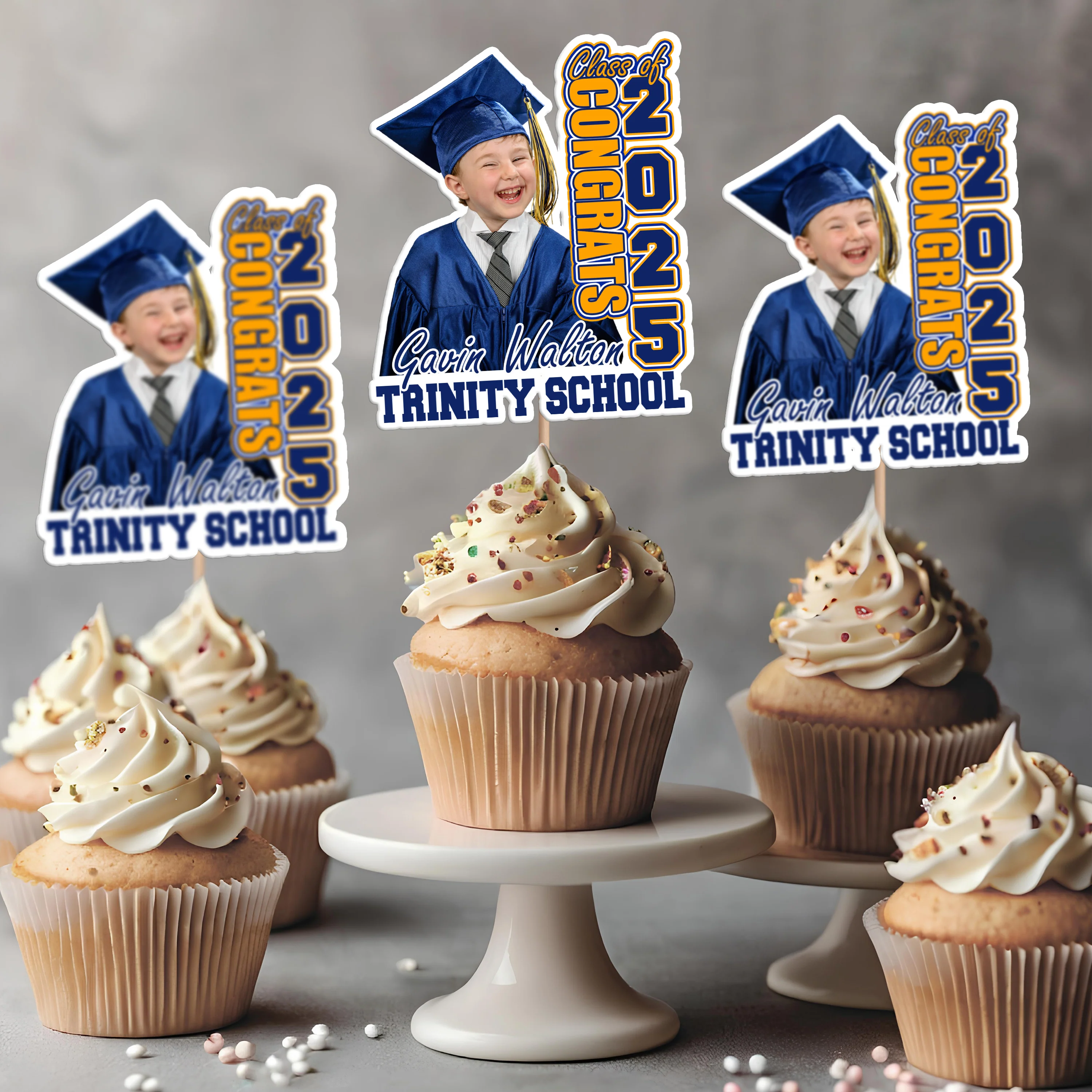 Custom Photo Kindergarten Class of 2026 Graduation Decoration Cupcake Toppers CH07 895544 - Image 7