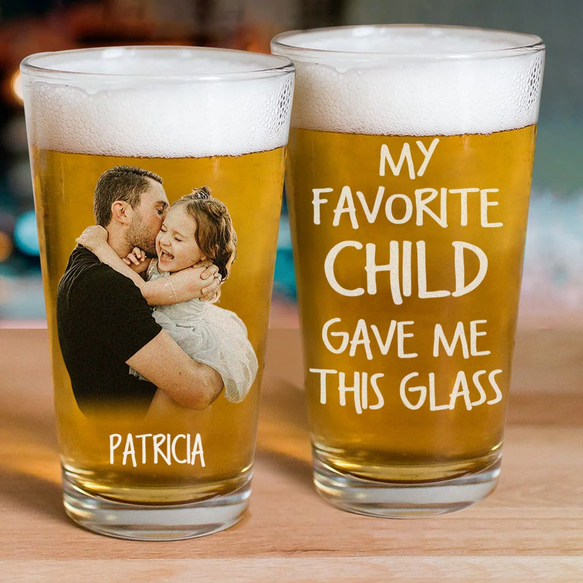Custom Photo My Favourite Child Gave Me This Glass Print Beer Glass DM01 890967 - Image 3