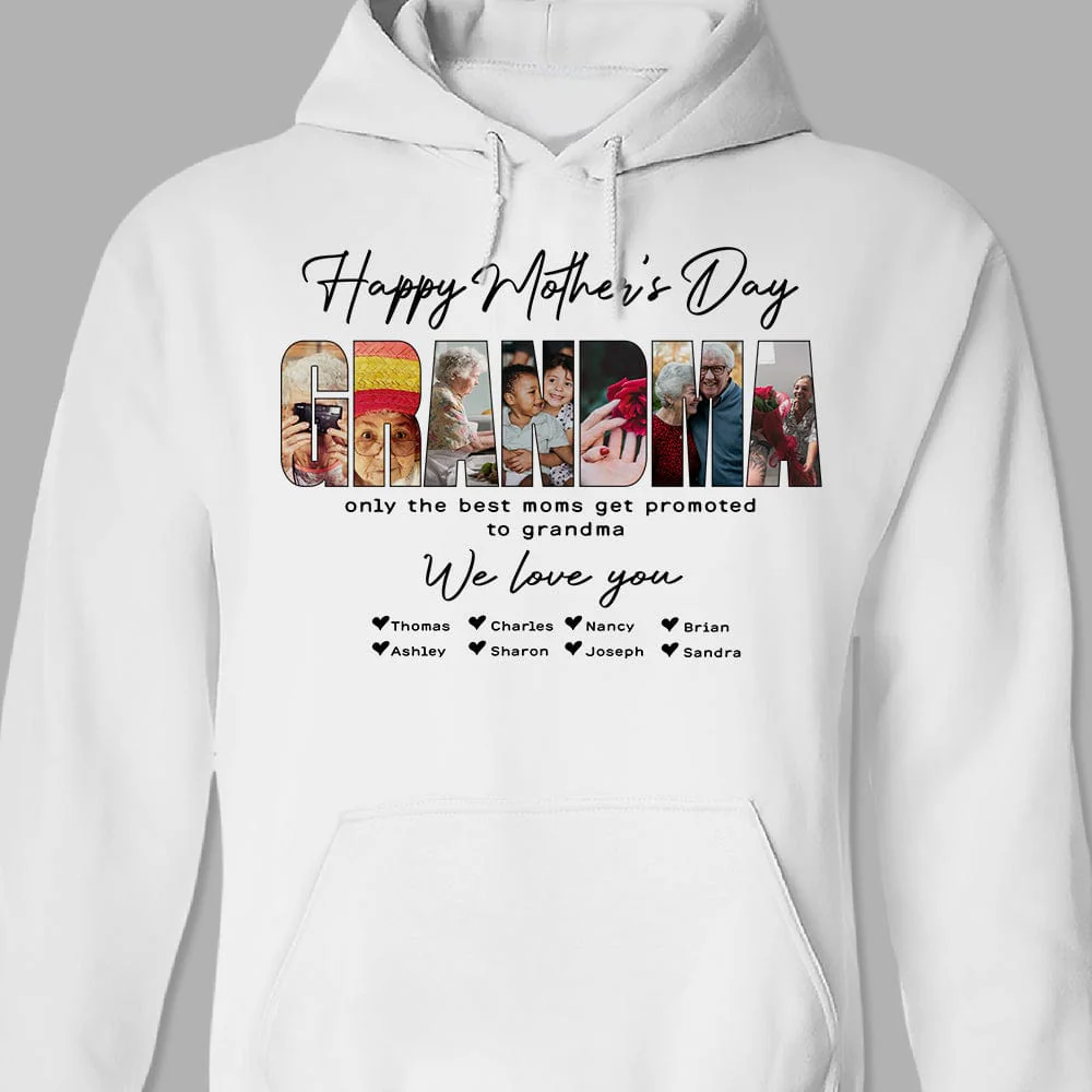 Custom Photo Only The Best Moms Get Promoted To Grandma Happy Mother's Day Shirt TA29 889077 - Image 5