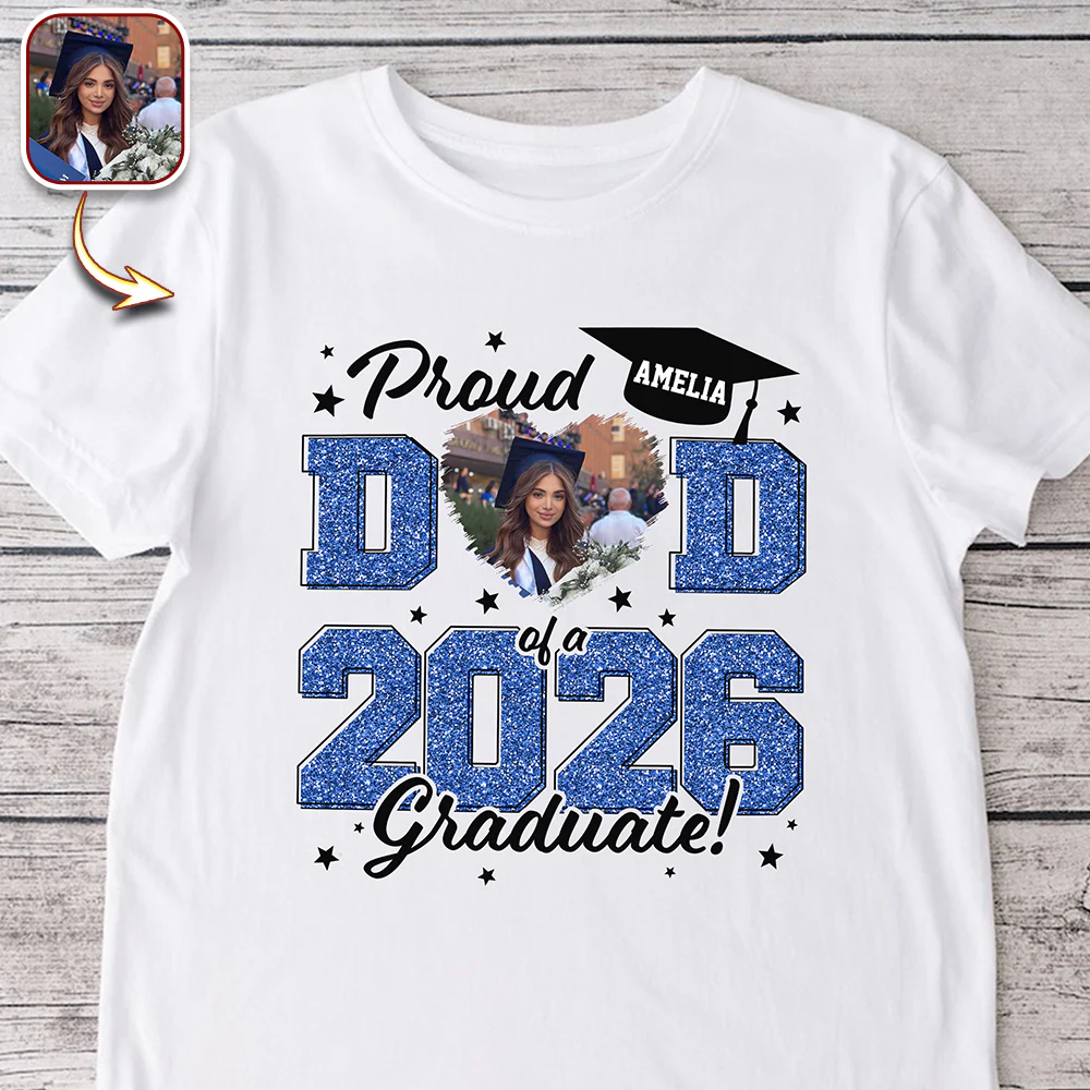 Custom Photo Proud Mom/Dad Of A 2026 Graduate - Graduation Bright Shirt HA75 920476 - Image 5