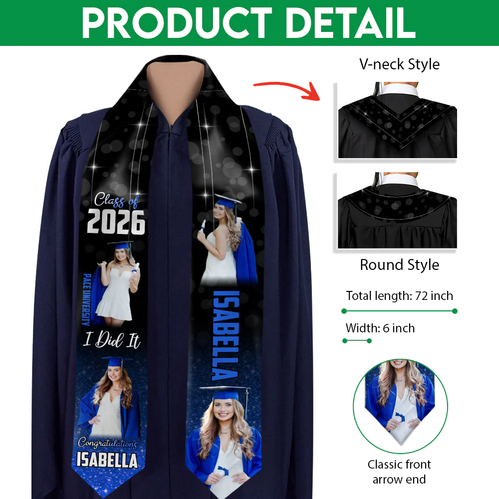 Custom Photo School Name Senior Class of 2026 Graduate Stole Graduation Gifts HO82 901642 - Image 7