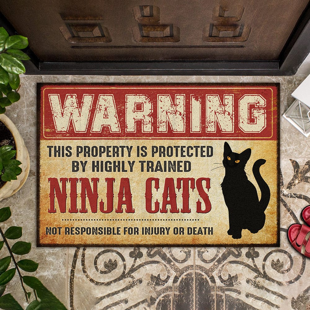 Custom Photo This Property Is Protected By My Cat Doormat TA29 889831