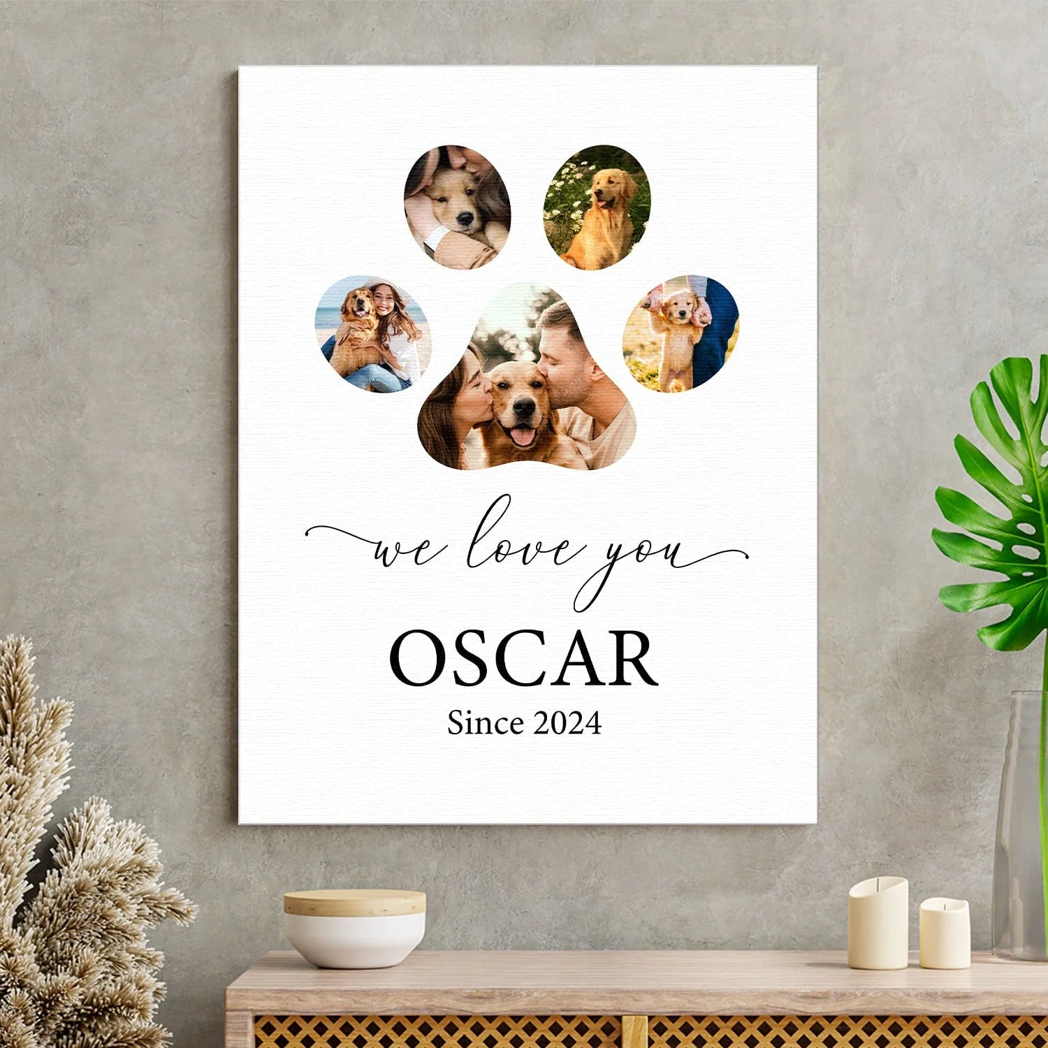 Custom Photo We Love You Dog Cat Pet Photo Collage Memorial Poster Canvas Picture Frame DM01 891165 - Image 8