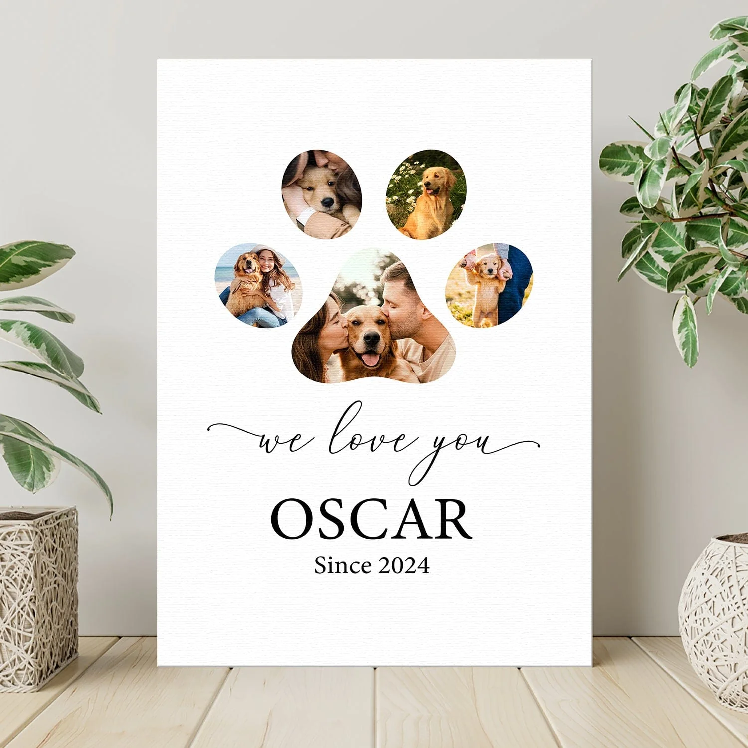 Custom Photo We Love You Dog Cat Pet Photo Collage Memorial Poster Canvas Picture Frame DM01 891165 - Image 9