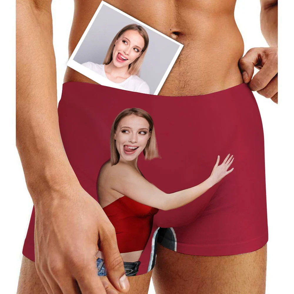 Custom Photo Women Hug Underwear Men's Boxer Briefs Classic DA199 HN590 - Image 3