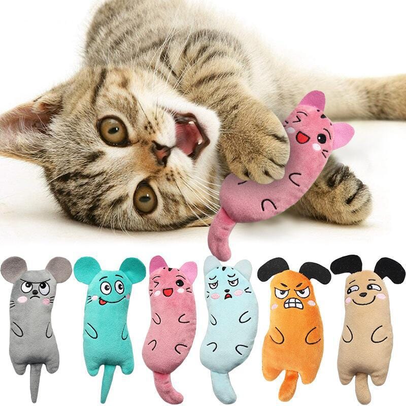 Funny Interactive Plush Cat Toy Teeth Grinding Chewing Mouse Toy