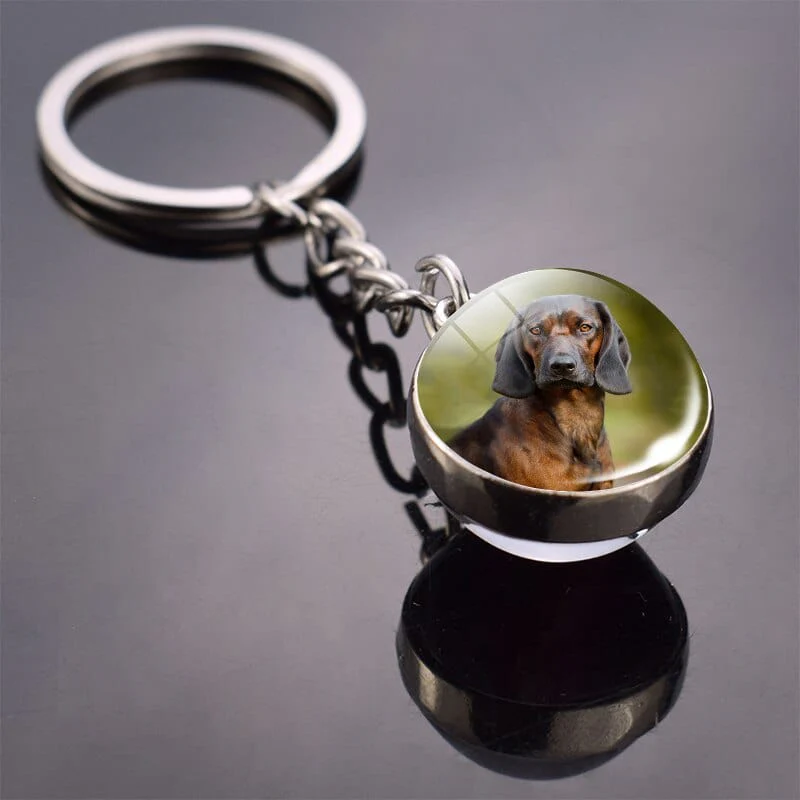 Cute Dog Double Side Glass Ball Keychain - Image 10
